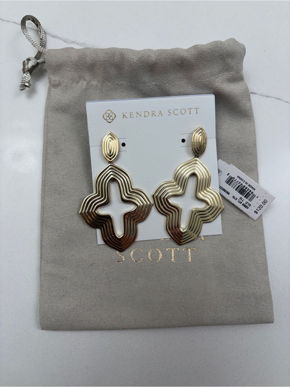 Kendra Scott NWT Abbie statement in gold
